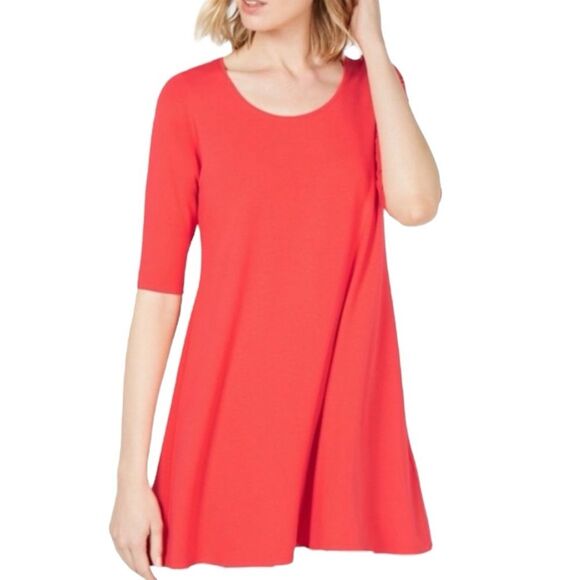Eileen Fisher Orange tunic dress size medium jersey material size medium - Picture 1 of 8